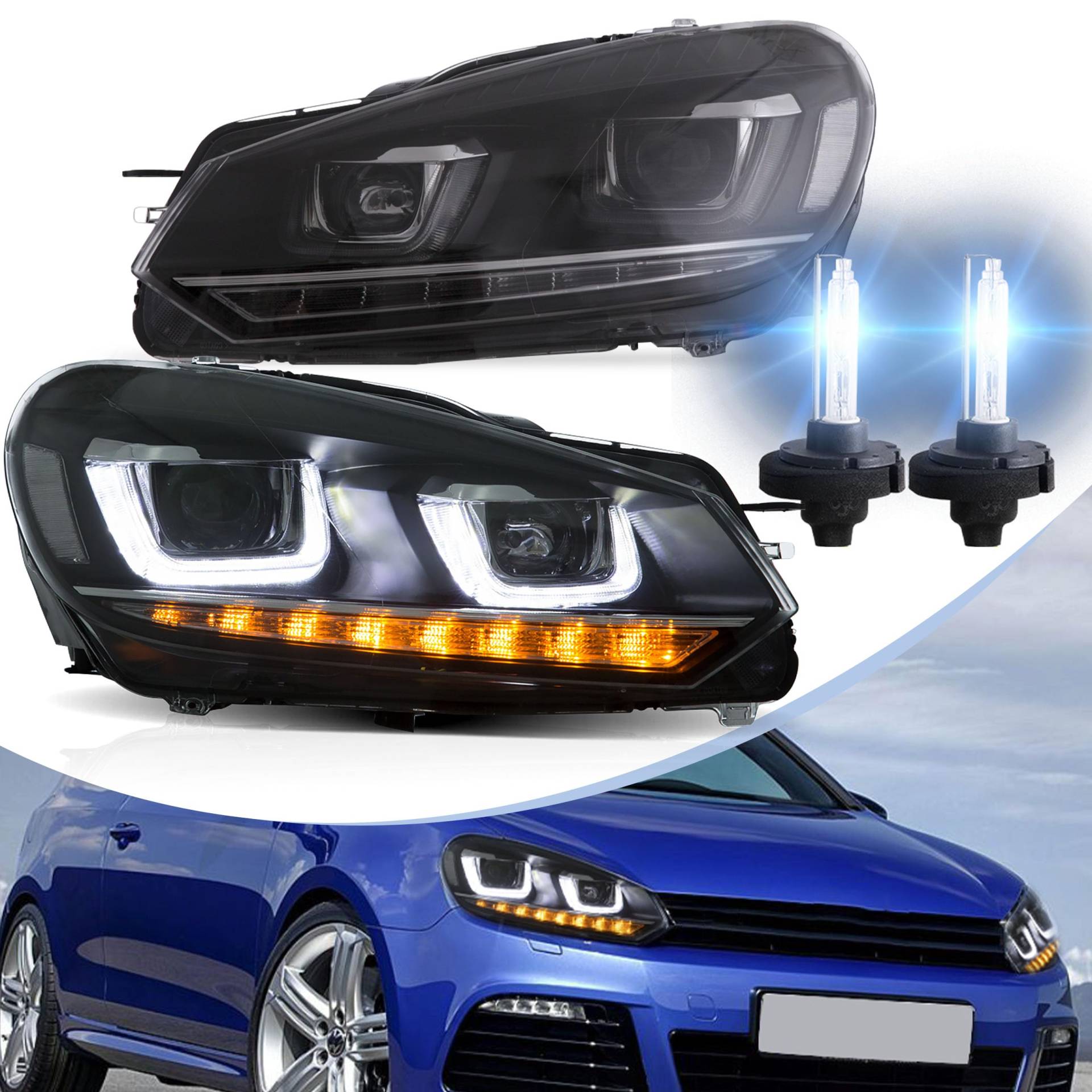 vland carlamp Scheinwerfer Montage für VW GOLF 6 MK6 2008 2009 2010 2011 2012 2013 Scheinwerfer,für GOLF MK6 Scheinwerfer D2H von vland carlamp