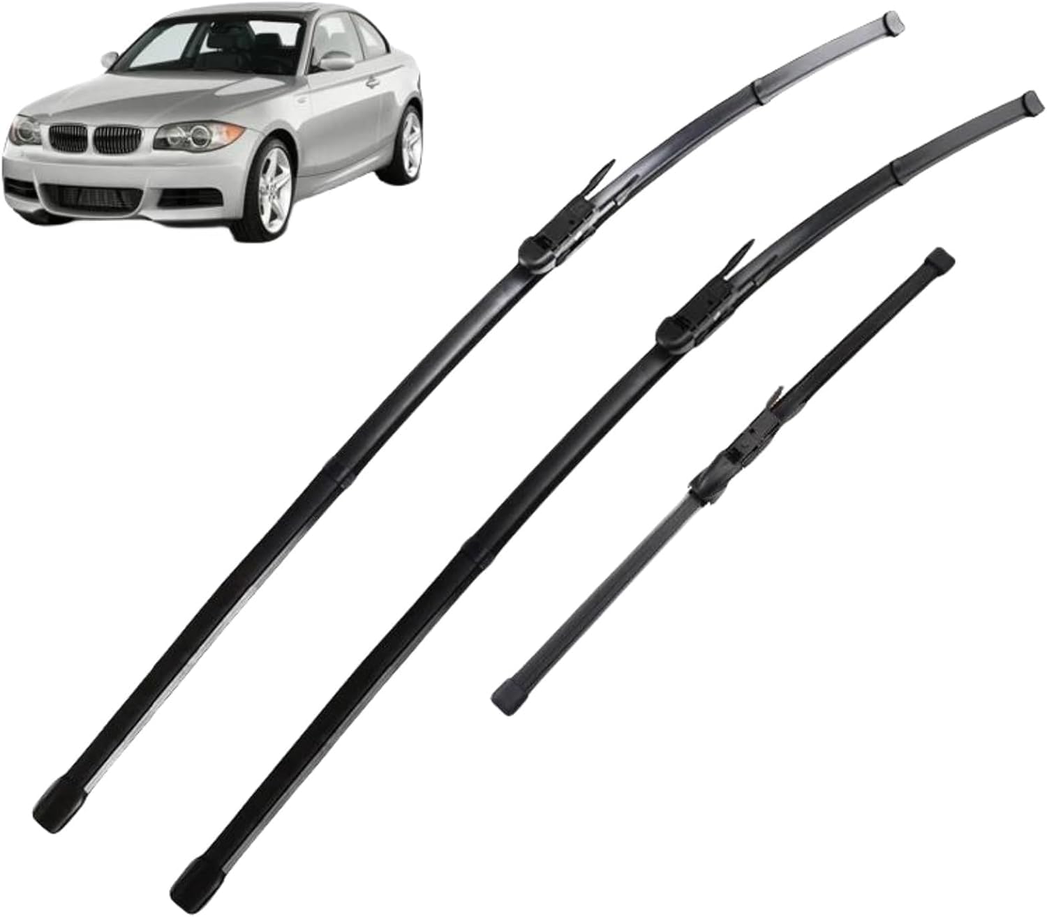 vmwia Auto Gummi Scheibenwischer ErsatzwischbläTter Für BMW 1er E81 E87 2004–2010,20"+20"+12",Vorne Hinten Premium Leiser Accessoires von vmwia