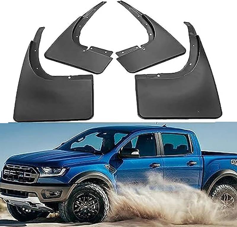 vmwia Auto KotflüGel SchmutzfäNger FüR Ford Ranger T6 T7 T8 Pickup 2012-2019, Vorne Und Hinten Auto Spritzschutz SchmutzfäNger Wasserdicht Und VerschleiFest. von vmwia