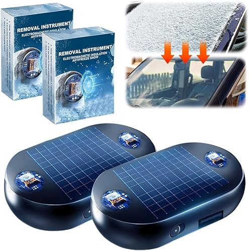 vokkrv Scheibenenteiser Auto, Auto Enteiser Elektromagnetisch, Anti-Freeze Electromagnetic Car Snow Removal Device, Molekulare Elektromagnetische Interferenz Frostschutz-Schneeräumwerkzeug (2PC) von vokkrv