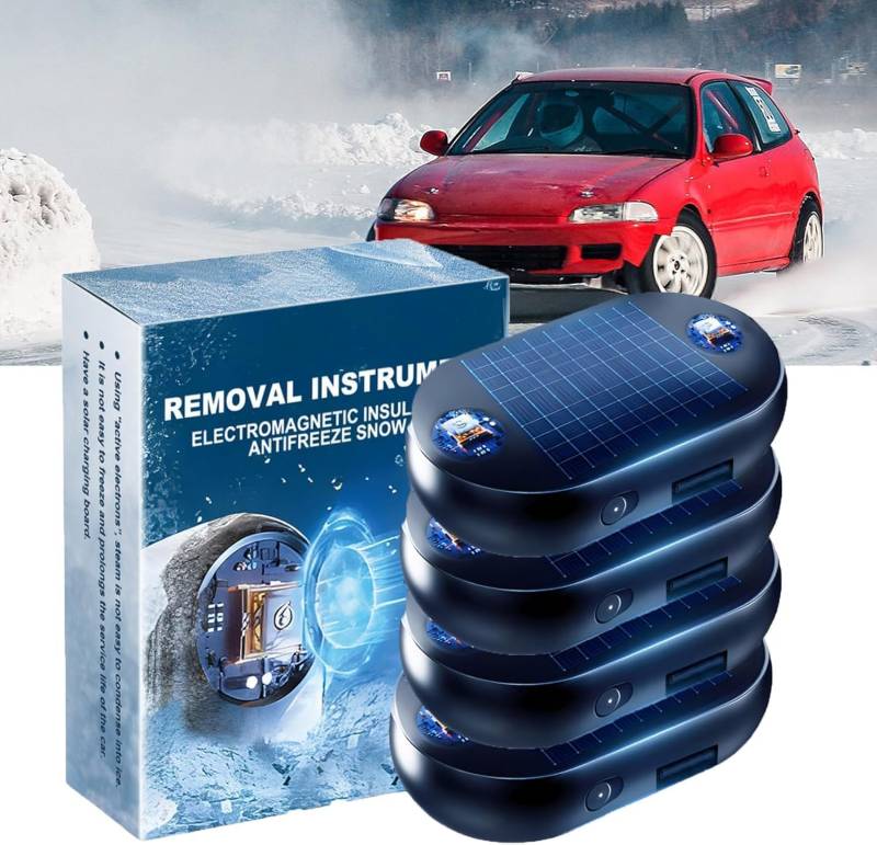 vokkrv Scheibenenteiser Auto, Auto Enteiser Elektromagnetisch, Anti-Freeze Electromagnetic Car Snow Removal Device, Molekulare Elektromagnetische Interferenz Frostschutz-Schneeräumwerkzeug (4PC) von vokkrv