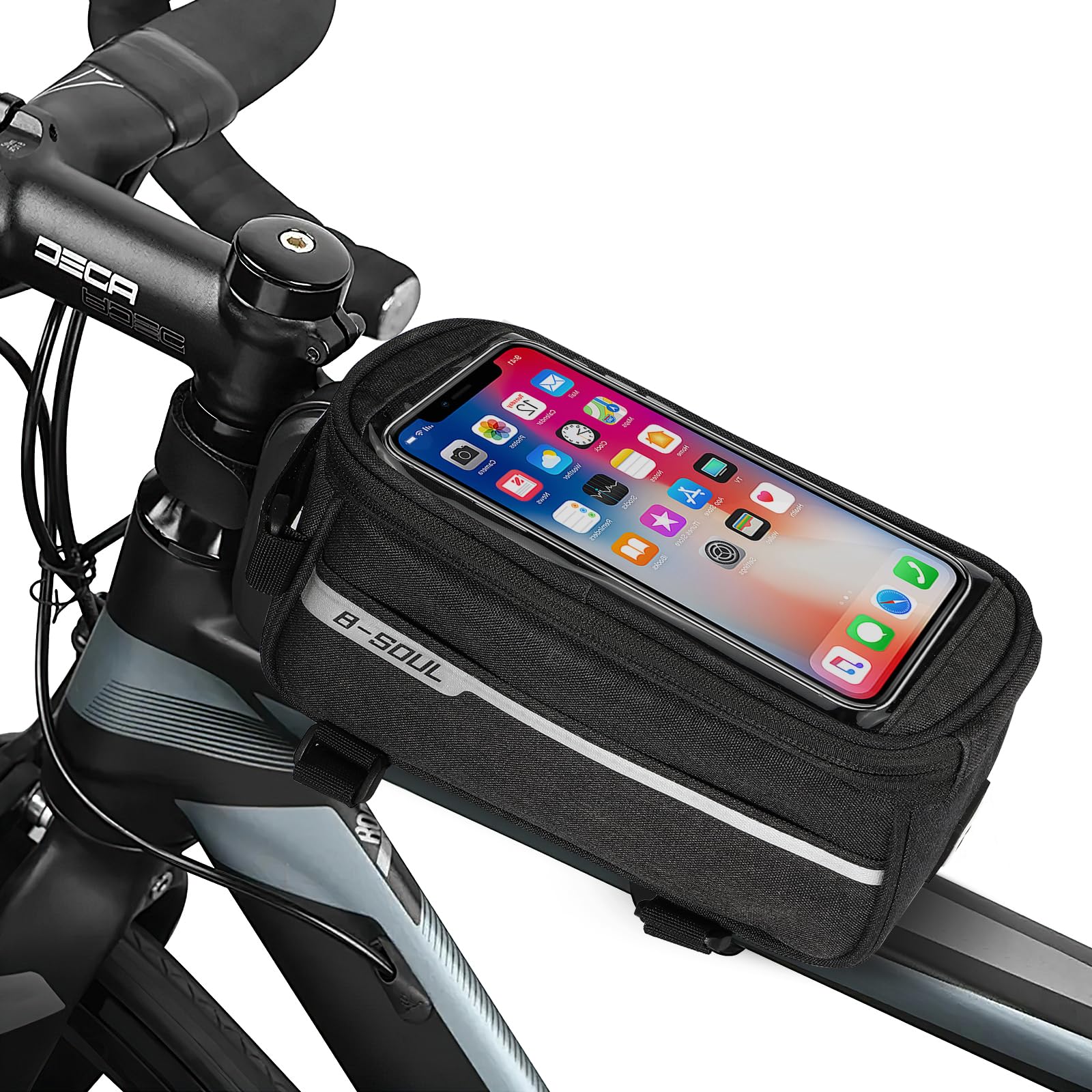 vvhippo Fahrradtasche Rahmen, Fahrradtasche Lenker, Fahrrad Rahmentasche, Handytasche Fahrrad Wasserdicht, Lenkertasche Fahrrad, mit TPU-Touchscreen, Rahmentasche Fahrrad, für Handys unter 7 Zoll von vvhippo