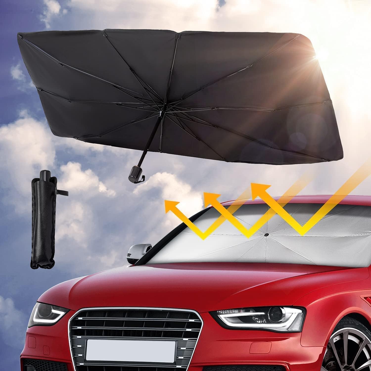 Sonnenschutz Auto Frontscheibe für VW Golf VII Sportsvan 2017-2020, Windschutzscheibe Sonnenschutz,Sonnenschutz Frontscheibe Innen,Sonnenschirm Auto,Wärmeisolierter von vvvyfx