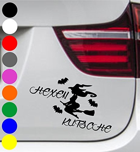 wDesigns 2er Set Autoaufkleber Hexe HEXENKUTSCHE Fledermaus Tuning Aufkleber Sticker von wDesigns