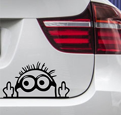 wDesigns 2er Set Autoaufkleber Minion Stinkefinger Tuning Aufkleber Sticker JDM 15x9cm von wDesigns