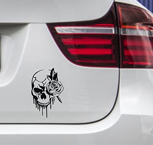 wDesigns 2er Set Autoaufkleber Totenkopf Rose Totenschädel Tuning Aufkleber Sticker 16cm von wDesigns