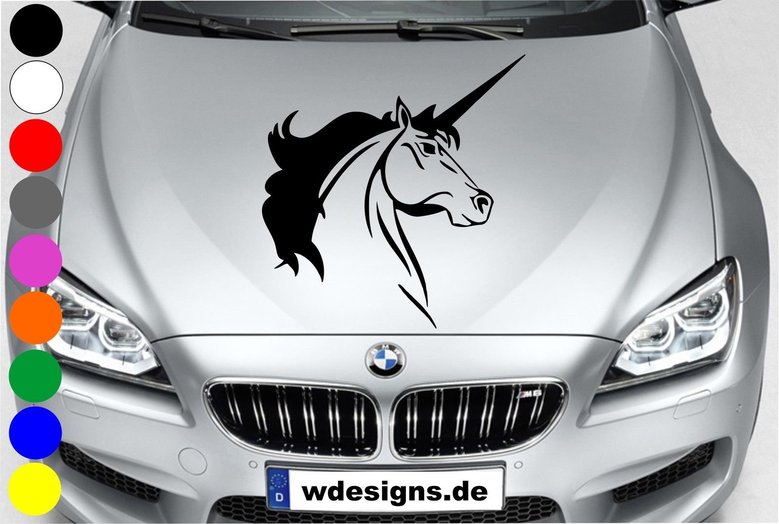 wDesigns Autoaufkleber Einhorn Pferd Pony Last Unicorn Tuning Aufkleber Motorhaube von wDesigns