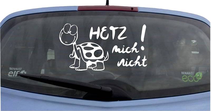 wDesigns Autoaufkleber Hetz Mich Nicht! Schildkröte Aufkleber Auto Sticker Heckscheibe von wDesigns