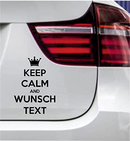 wDesigns Autoaufkleber Keep Calm and WUNSCHTEXT Aufkleber Sticker Dub JDM OEM 15x10cm von wDesigns