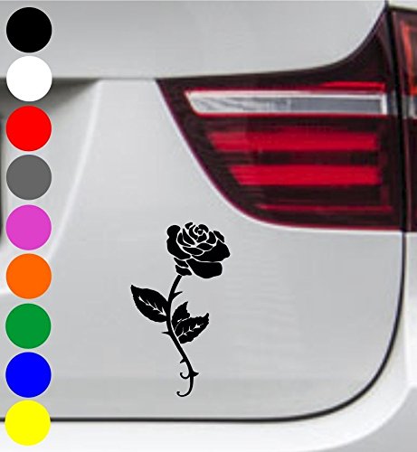 wDesigns Autoaufkleber Rose Blume Flower Tuning Aufkleber Sticker Sprüche Decal 20cm von wDesigns