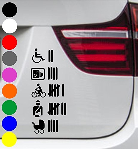 wDesigns Autoaufkleber STRICHLISTE BLITZER Tally List Tuning Aufkleber Sprüche Sticker von wDesigns