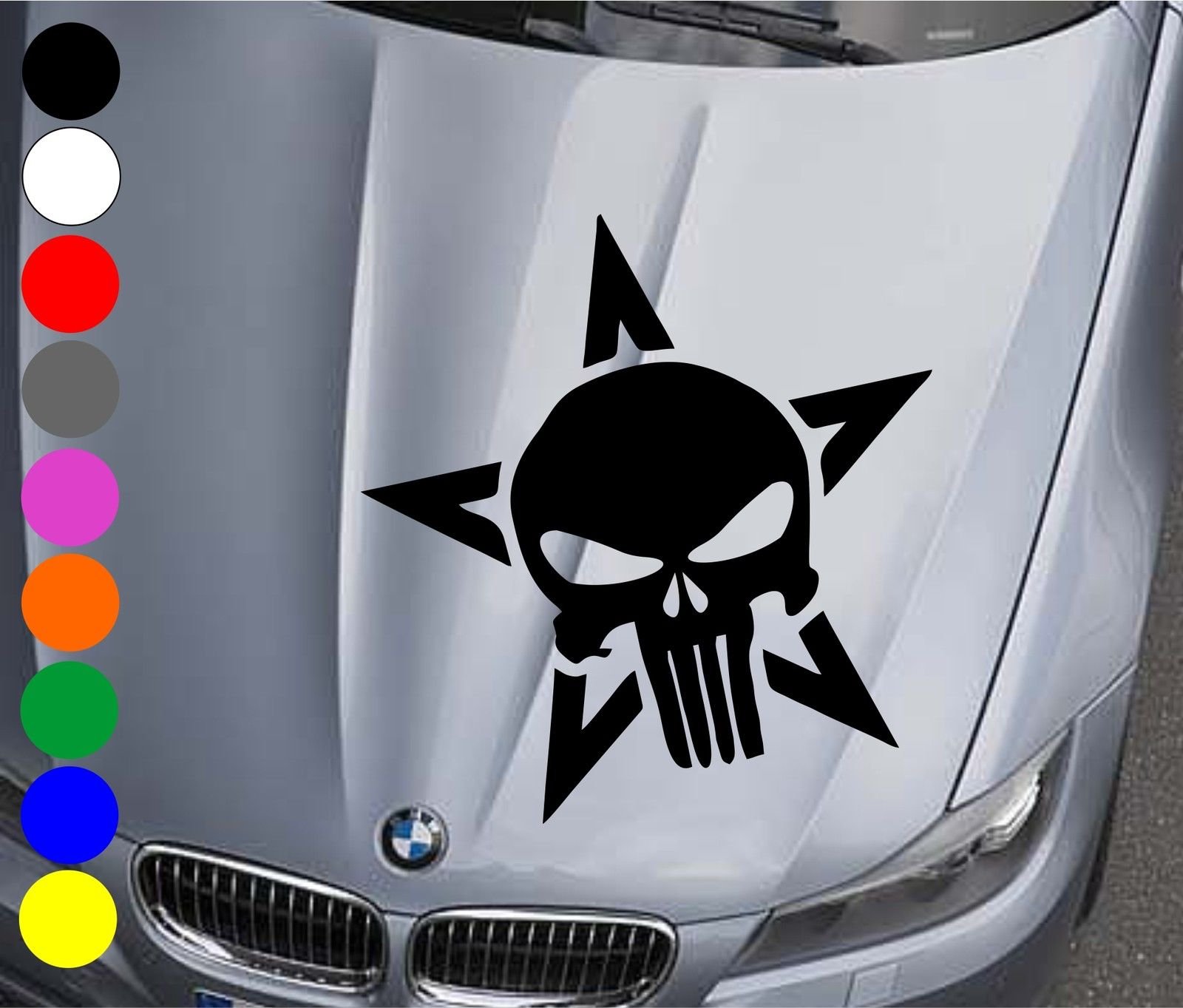 wDesigns Autoaufkleber The Punisher Totenkopf Aufkleber Motorhaube Sticker Heckscheibe von wDesigns