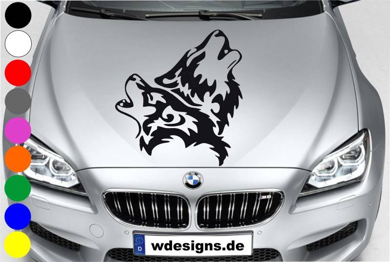 wDesigns Autoaufkleber Wolf WÖLFE Aufkleber Motorhaube Sticker Heckscheibe von wDesigns