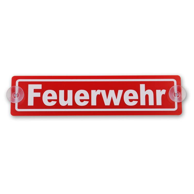 wall-art-design Saugnapfschild Schild Feuerwehr Acrylschild rot 3mm, ca.20x5 cm für Scheibeninnenbefestigung von wall-art-design