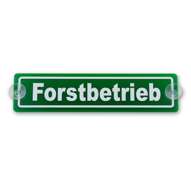 wall-art-design Saugnapfschild Schild Forstbetrieb Acrylschild grün 3mm, ca.20x5 cm für Scheibeninnenbefestigung von wall-art-design