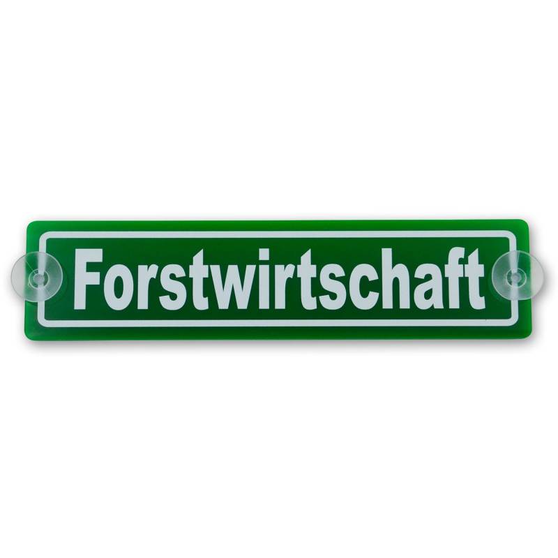 wall-art-design Saugnapfschild Schild Forstwirtschaft Acrylschild grün 3mm, ca.20x5 cm für Scheibeninnenbefestigung von wall-art-design