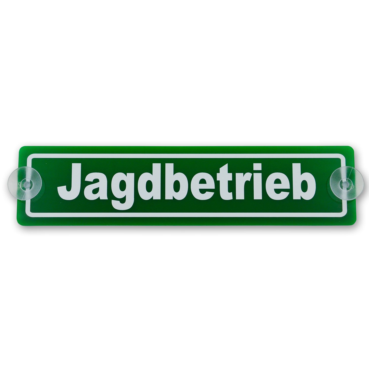 wall-art-design Saugnapfschild Schild Jagdbetrieb Acrylschild grün 3mm, ca.20x5 cm für Scheibeninnenbefestigung von wall-art-design