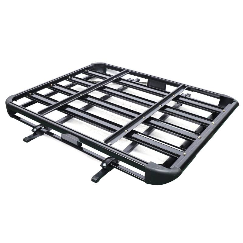 Dachgepäckträger, Universal-Dachgepäckträger aus Aluminium, SUV Universal, Dachgepäckträger Reisegepäck Korb Fracht Relingträger, Aluminiumlegierung＋Abs, mit 68 kg Kapazität, 127 * 97 cm von wanwanper