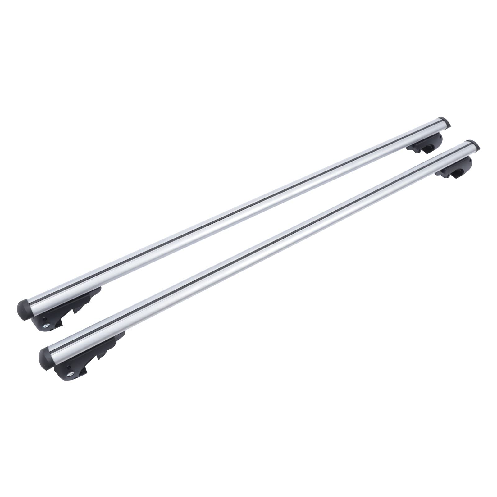 Dachträger, 2PCS Universal Aluminium Dachträger, Dachgepäckträger, Dachstange mit abschließbarem Anti-Diebstahl-Design, Schwarz+Silber, 105 * 15cm von wanwanper