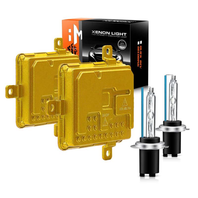 Wattstar H7 Xenon HID Kit, H7 Scheinwerferlampe 6000K 55W, H7 Auto Xenon Weiß, 2 Pack，mit Super-Canbus von wattstar