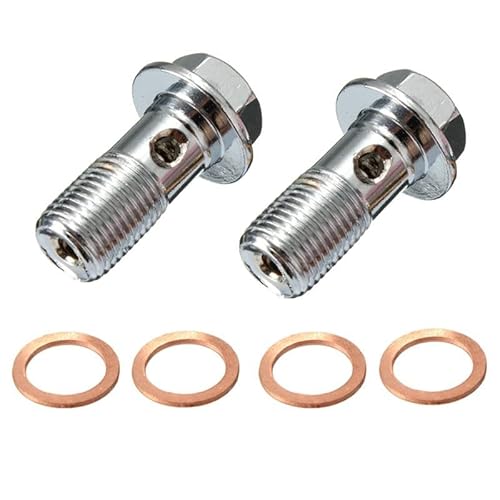 wfqxili [Replacement] 2X Motorrad-Edelstahlbremse for Hohlschraube M10 x 1,0 mm Bremssattel-Hauptzylinder von wfqxili