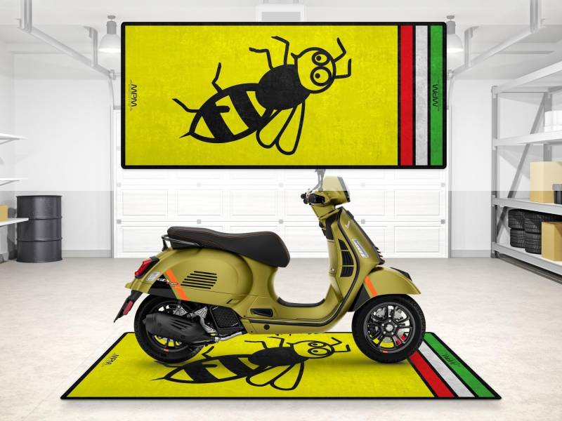 wibeart Parkmatte für Scooter Models Bee Motorräder, Garagen- und Ausstellungsmatte, Motorradmatte, Boxenmatte, Ausstellungsraummatte, waschbar, rutschfest, Teppich (Größe 1: 220 x 100 cm) von wibeart