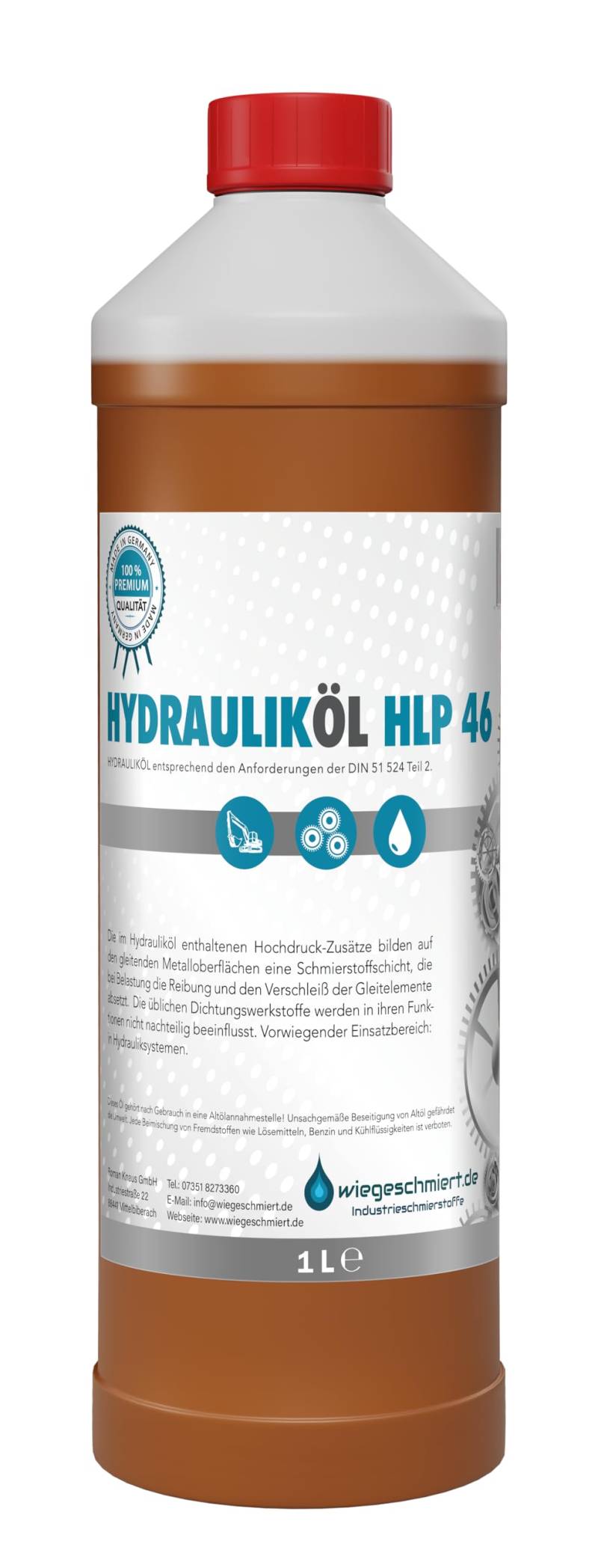 Hydrauliköl HLP 46 ISO VG 46 nach DIN 51524 Teil 2 … (1 Liter) von KONGZEE