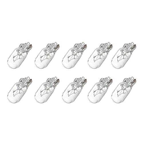 wiianoxd Car T10 12V 5W 168 194 W5W Halogen Light Bulb Instrument Cluster Gauge Dash Lamp Reading Lights, 10 Pack Warm White von wiianoxd