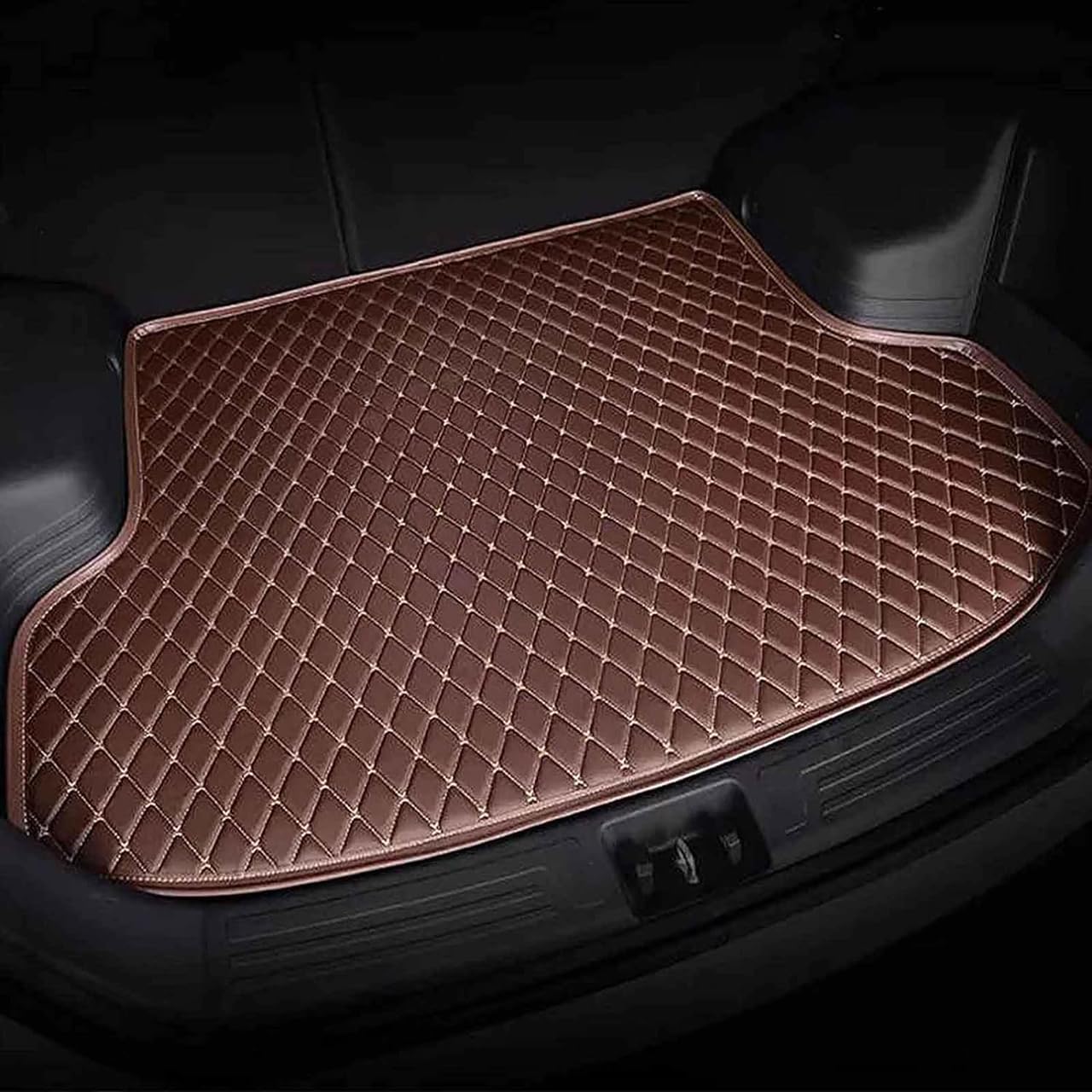 Auto Leder Kofferraummatten für Ford Focus II DA FFS DS Estate 2004-2012, Langlebiges Wasserdicht Kratzfest Kofferraumwanne Schutzmatte Innenraum ZubehöR,Brown von woshisanni