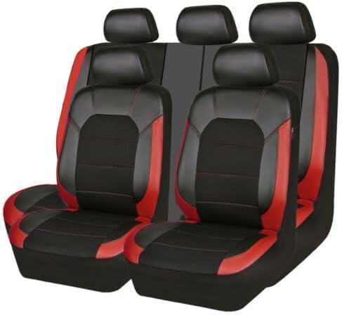 wpfch Universal Auto Sitzbezüge Sets für LEXUS NX 2015-,5-Sitze Auto Sitzschoner Wasserdichter VerschleißFest Atmungsaktiv Innenraum Zubehör,Black-Red von wpfch