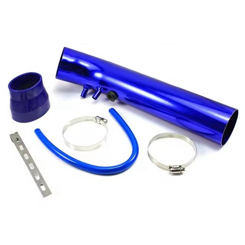 wudoo Universelles 3-Auto-Luftansaugrohr-Modifikationsset, Aluminiumlegierung, 76 mm Ansaugkanalrohr, Blau von wudoo