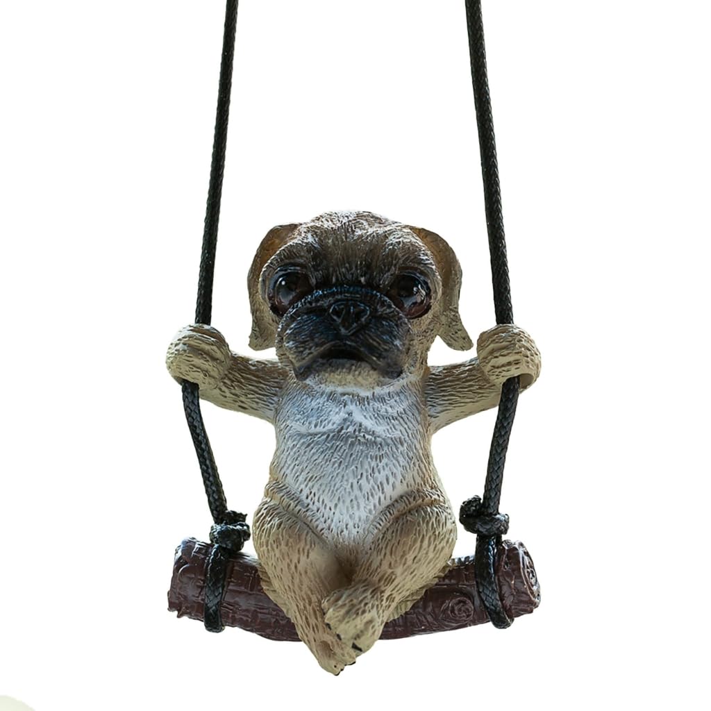 xbiez Niedlicher Hunde-Rückspiegel-Ornament, Schaukel-Hund, Anhänger, Auto-Zubehör, Auto-Innendekoration, Geschenk von xbiez