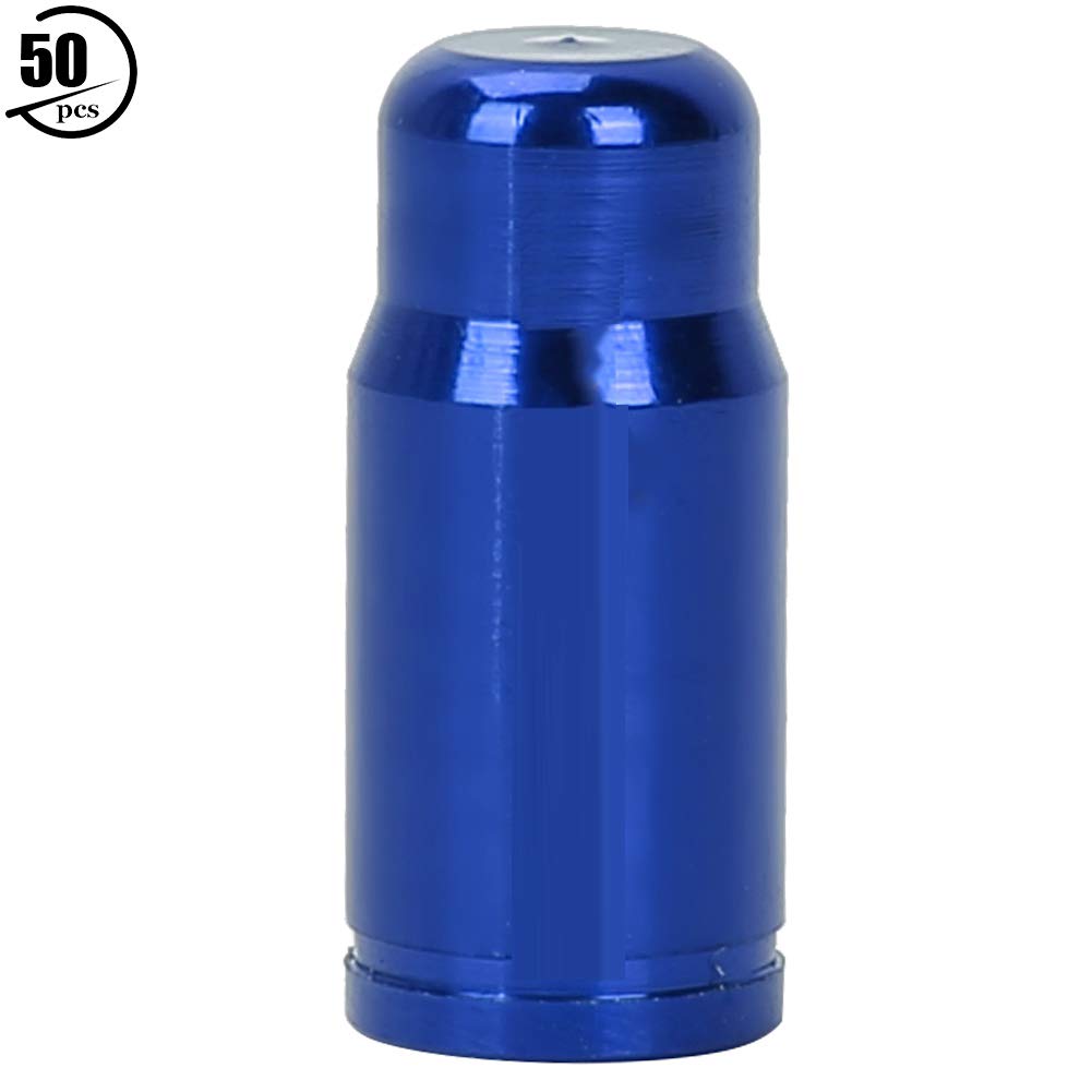 Fahrradreifen-Luftventilkappen, Aluminiumlegierung, Anti-Staub-Abdeckung, 50 Stück (Blue) von xctopest