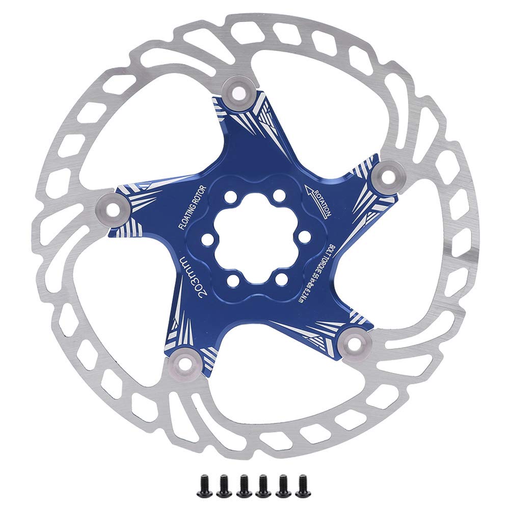 QUALITÄTSMETALL-MOUNTAINBIKE 203-MM-FÜNF-NAGEL-SCHEIBENBREMSE BREMSBELAG-SCHEIBE LEICHT FÜR ALLE FAHRER (Blue) von xctopest