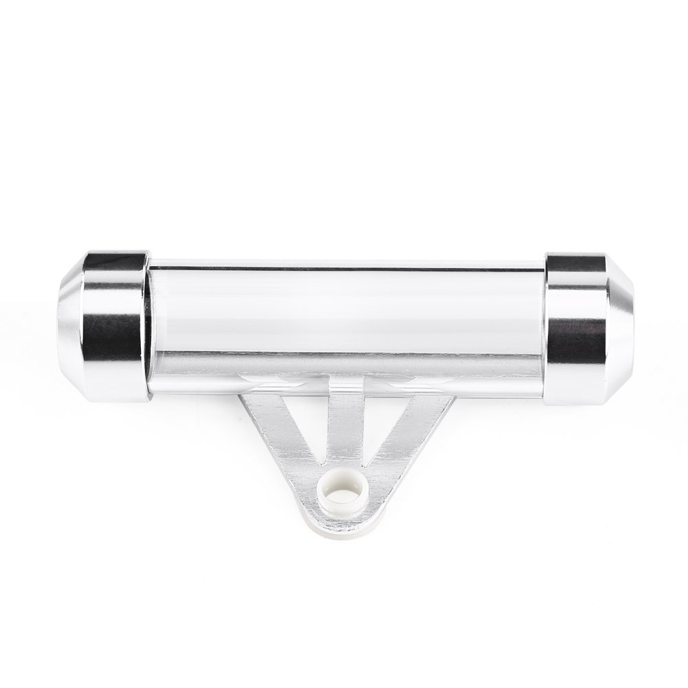 Universeller Motorrad-Motorrad-Sicherer Steuerscheiben-Rohrhalter, wasserdichter Behälter, Aluminiumlegierung, organisches Glas, Schwarz, Silber, Blau, Rot, 4,3'' x 1,02'' (Silver) von xctopest