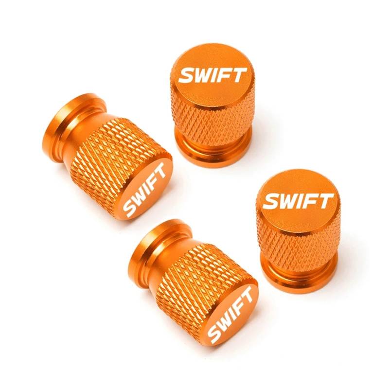 Autoreifen-Luftkappen-Abdeckung Für Swift Auto Rad Reifen Ventilkappen Reifenschaftabdeckungen Airdust Wasserdichtes Zubehör(Orange2) von xiaobin