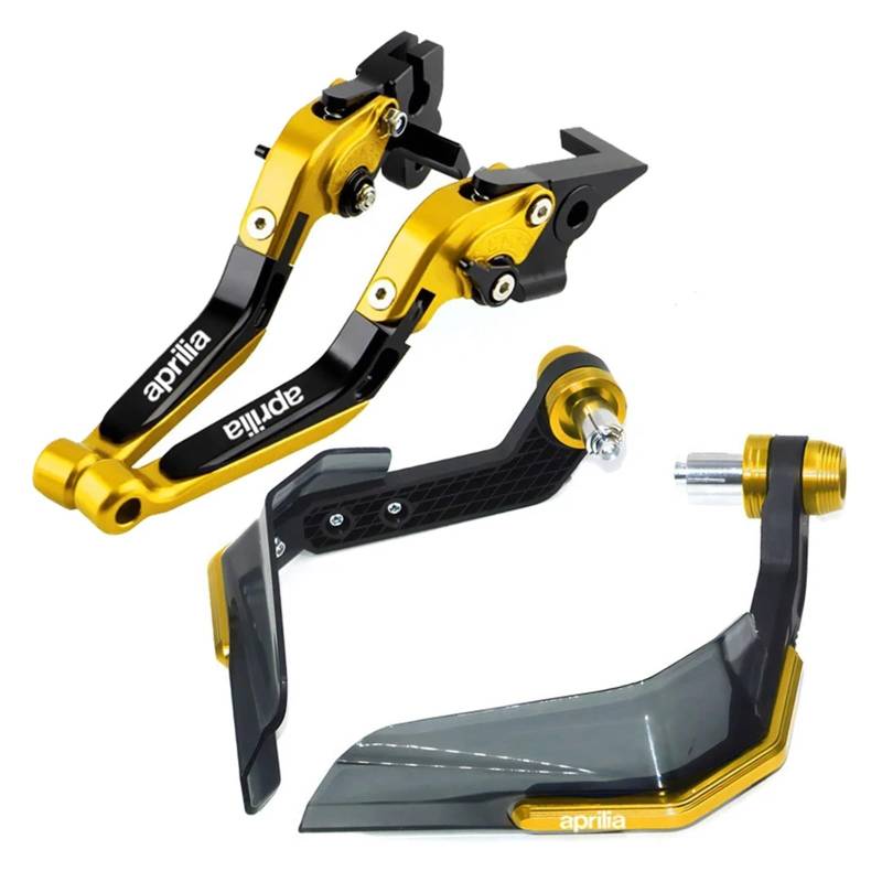 Motorrad-Handprotektorenschutz Für Aprilia RS660 Tuono 660 2020-2021 Motorrad CNC Einstellbare Klapp Bremse Kupplung Hebel Winddicht Handschutz Hand Schild(Gold-B) von xiaobin