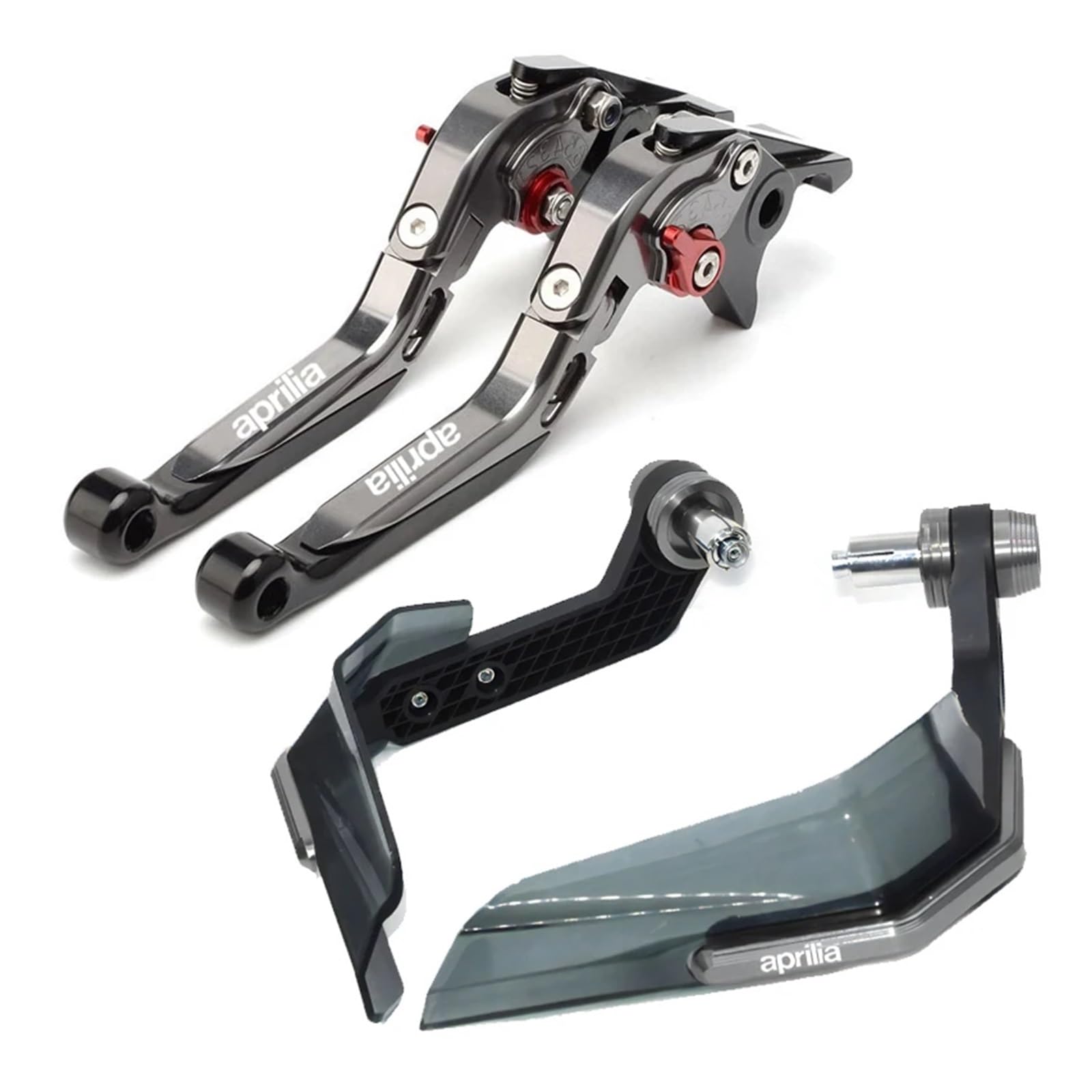 Motorrad-Handprotektorenschutz Für Aprilia RS660 Tuono 660 2020-2021 Motorrad CNC Einstellbare Klapp Bremse Kupplung Hebel Winddicht Handschutz Hand Schild(Titanium-B) von xiaobin