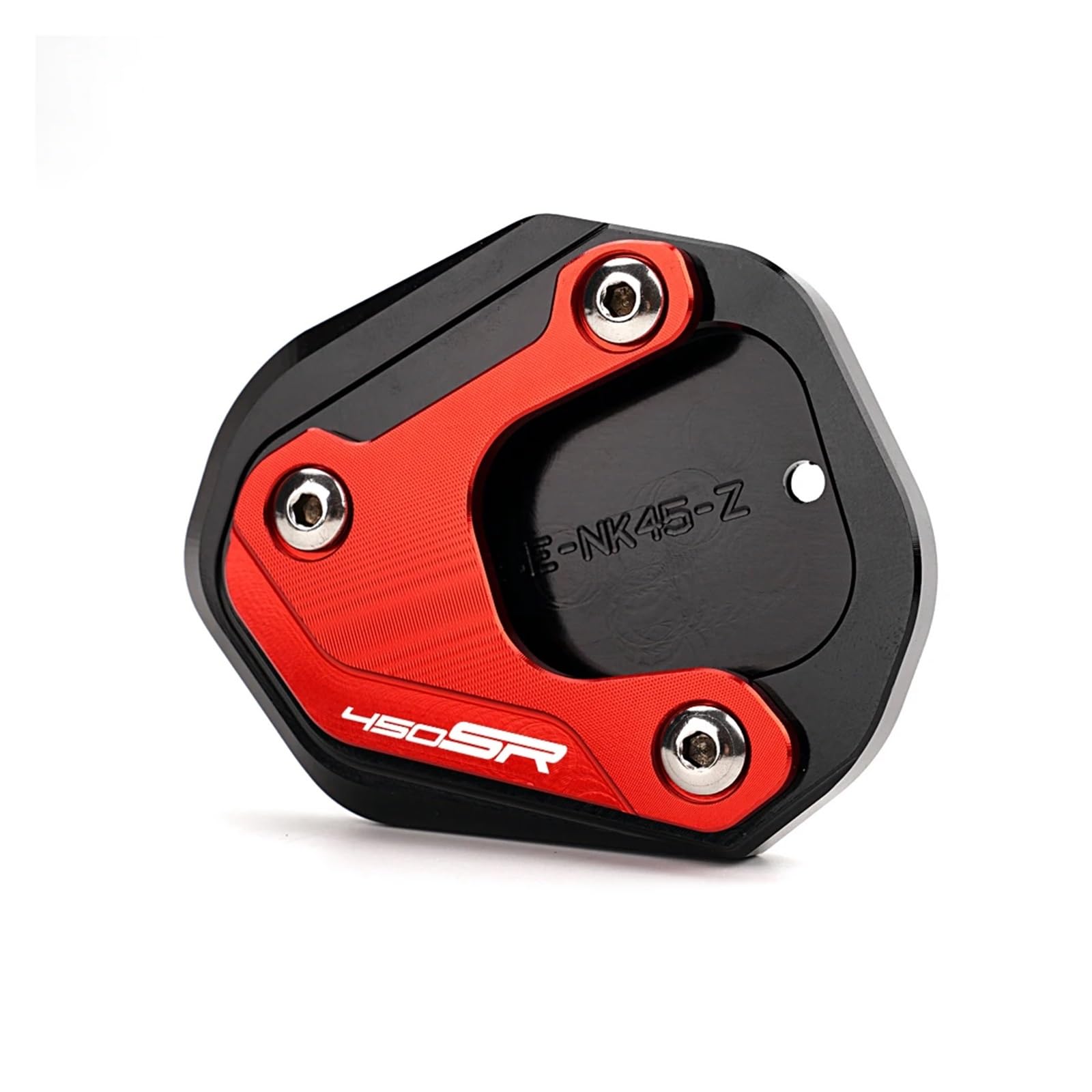 Motorrad-Ständerpolsterplatte FÜR CFMOTO 450SR 450CLC 450NK 2022 2023 2024 Neue Motorrad Seite Stehen Enlarger Schlitten Seitenständer Ständer Fuß Pads(Red-450SR) von xiaobin