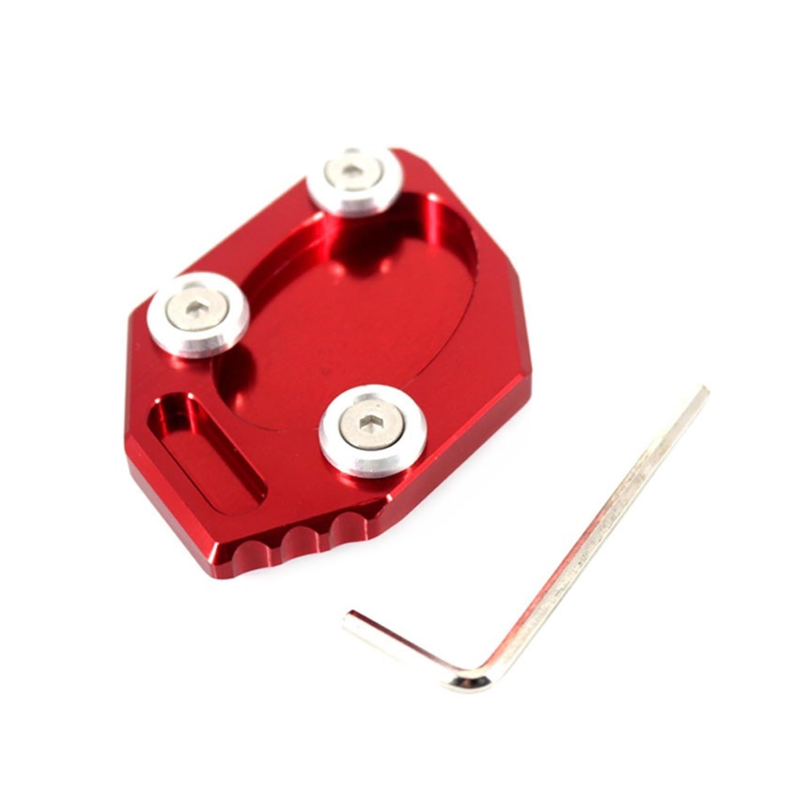 Motorrad-Ständerpolsterplatte Für ER6N ER6F 300 650 Motorrad Kickstand Fuß Seitenständer Verlängerung Pad Stützplatte(Red) von xiaobin