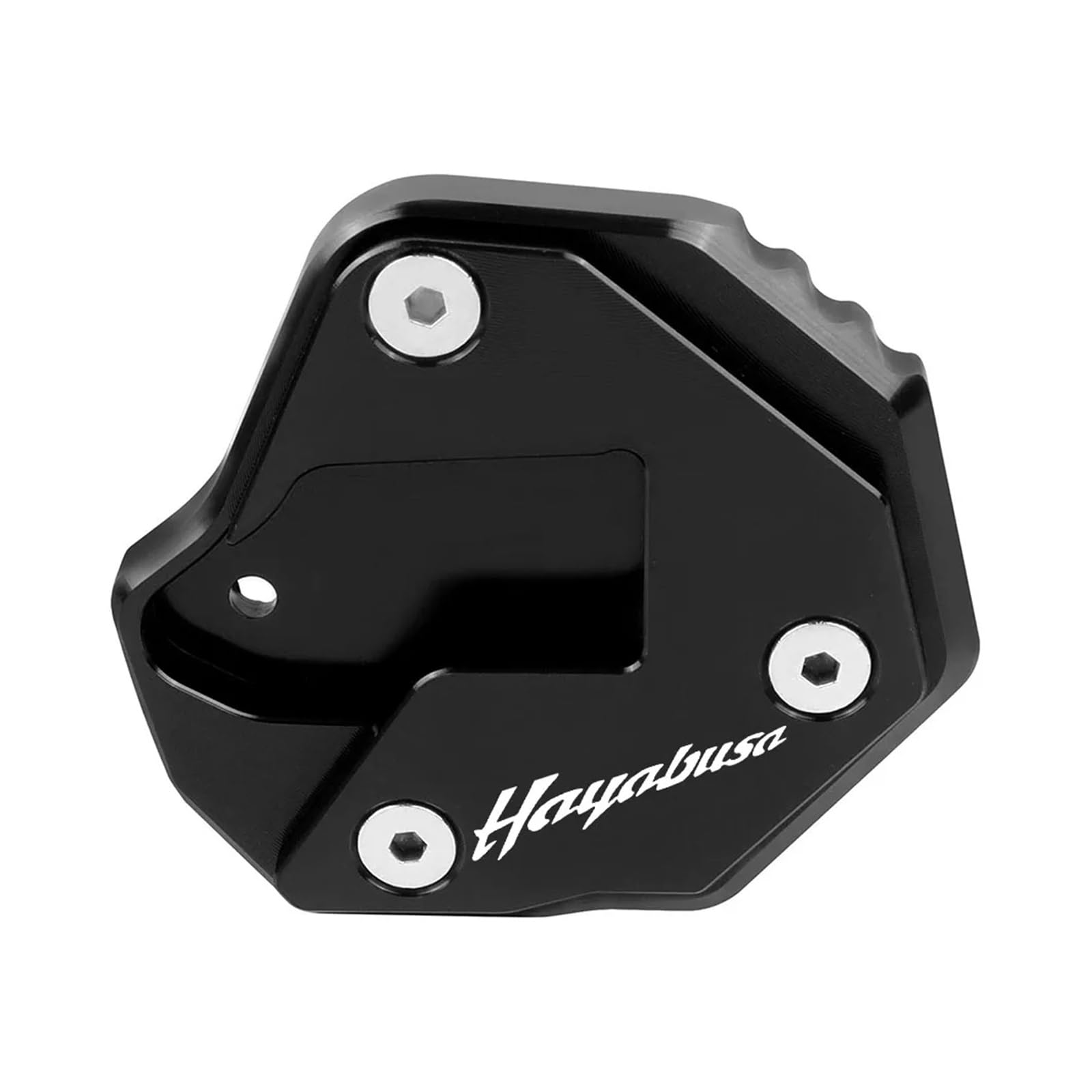 Motorrad-Ständerpolsterplatte Für Suzuki GSX1300R Hayabusa GSX-R 2007-2021 Motorrad CNC Kickstand Verlängerungsplatte Fuß Seitenständer Stützpolster(Black-with Logo) von xiaobin