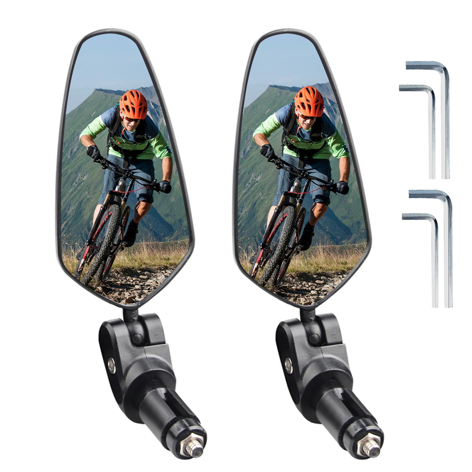 2 Stück Rückspiegel Fahrrad,Fahrradspiegel Klappbarer,Fahrrad Spiegel Lenker 17.4-22mm,Universelle Linke und Rechte Spiegel für Fahrrad (Schwarz-2 Stück) von xiaowanwan