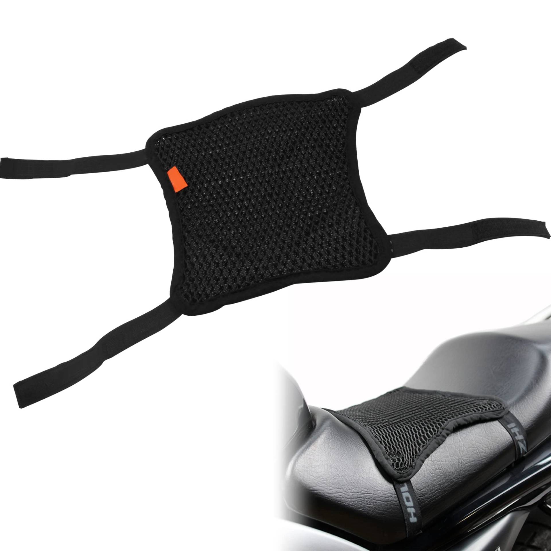 xiruiubao Motorrad Sitzbezug Atmungsaktives Sitzkissen Sitzabdeckung - Schnelltrocknender Kühler Stoßschutz Pads Anti Rutsch Atmungsaktiv Mesh Schutz, Mesh-Schutz-Sitzbezug für Sonne von xiruiubao