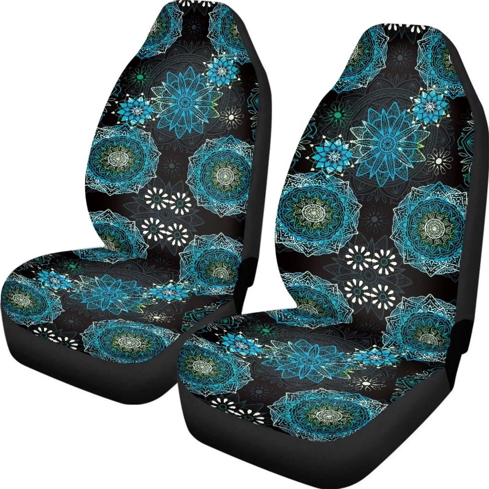 xixirimido Blue Mandala Sitzbezüge für Auto Front Zubehör Komplettes Set von 2 Deocr Universal Fit SUV Van Limousine von xixirimido