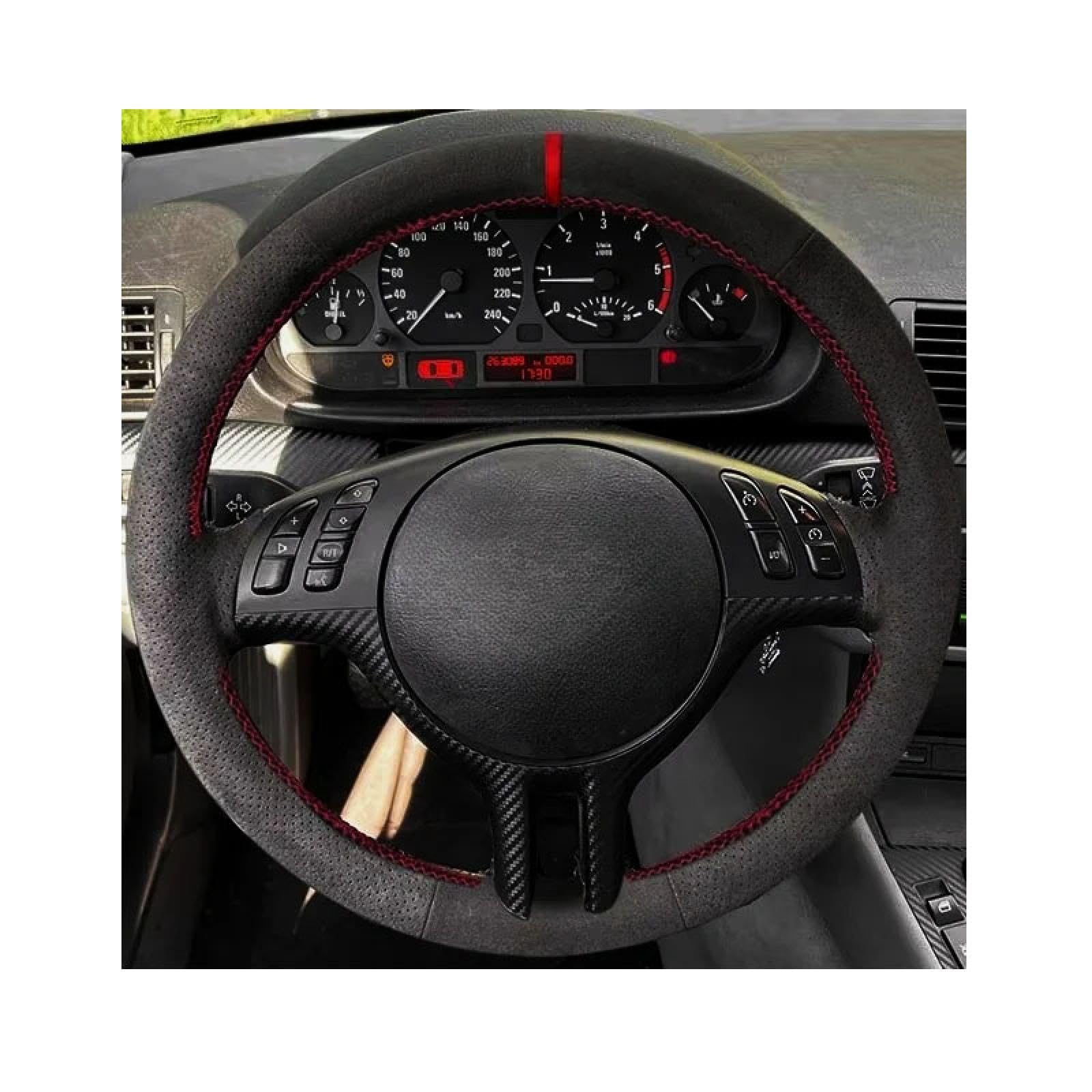 Stee Wheel Cover Für E46 Coupe 2000-2004 E39 X5 E53 2003 Z3 E36 2000-2002 RedThread Lenkradabdeckung im Fahrzeuginnenraum von xwurHcM