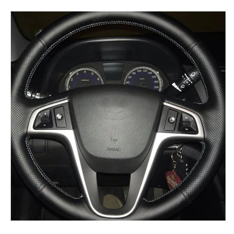 Stee Wheel Cover Für Solaris Verna i20 Accent 2008-2012 YellowThread Kfz-Lenkradabdeckung von xwurHcM