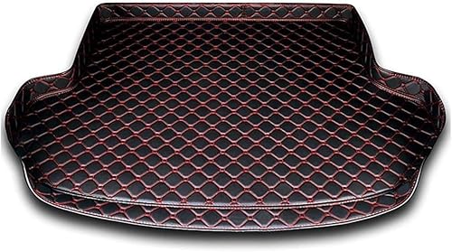 Auto Kofferraum Schutzmatte für Audi A4 B8 Avant/Kombi 2010 2011 2012 2013 2014, Leder Kofferraummatten Langlebiges Kratzfest Kofferraum Schutzmatte Interieur Zubehör,B Black Red von xytdatc