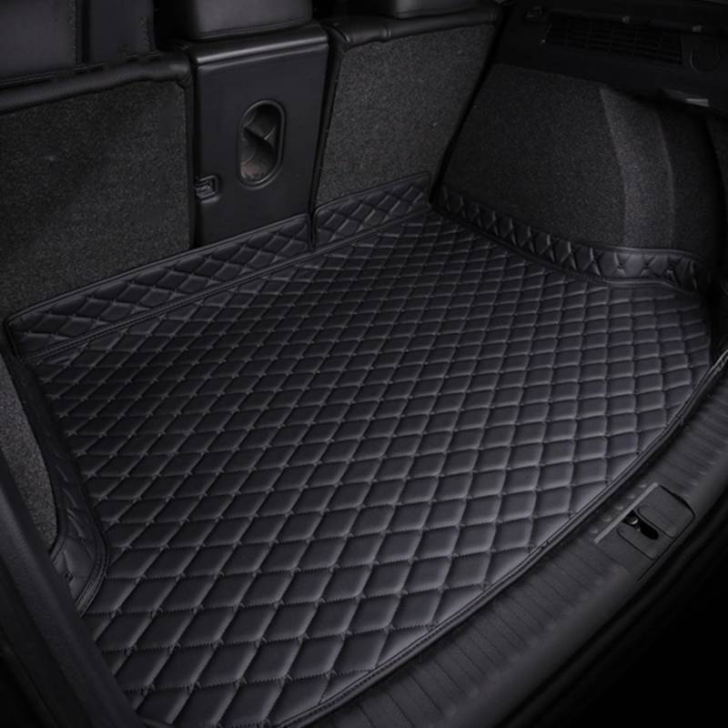 Auto Kofferraum Schutzmatte für BMW 1er F20 2012 2013-2019, Leder Kofferraummatten Langlebiges Kratzfest Kofferraum Schutzmatte Interieur Zubehör,A All black von xytdatc