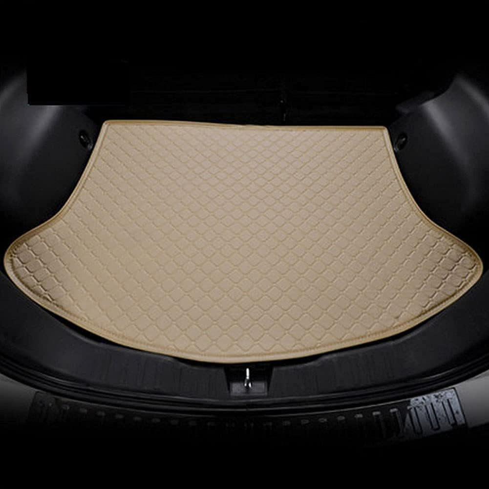 Auto Kofferraum Schutzmatte für VW Atlas 6-seat / 7-seat 2017 2018 2019 2020, Leder Kofferraummatten Langlebiges Kratzfest Kofferraum Schutzmatte Interieur Zubehör,Beige von xytdatc