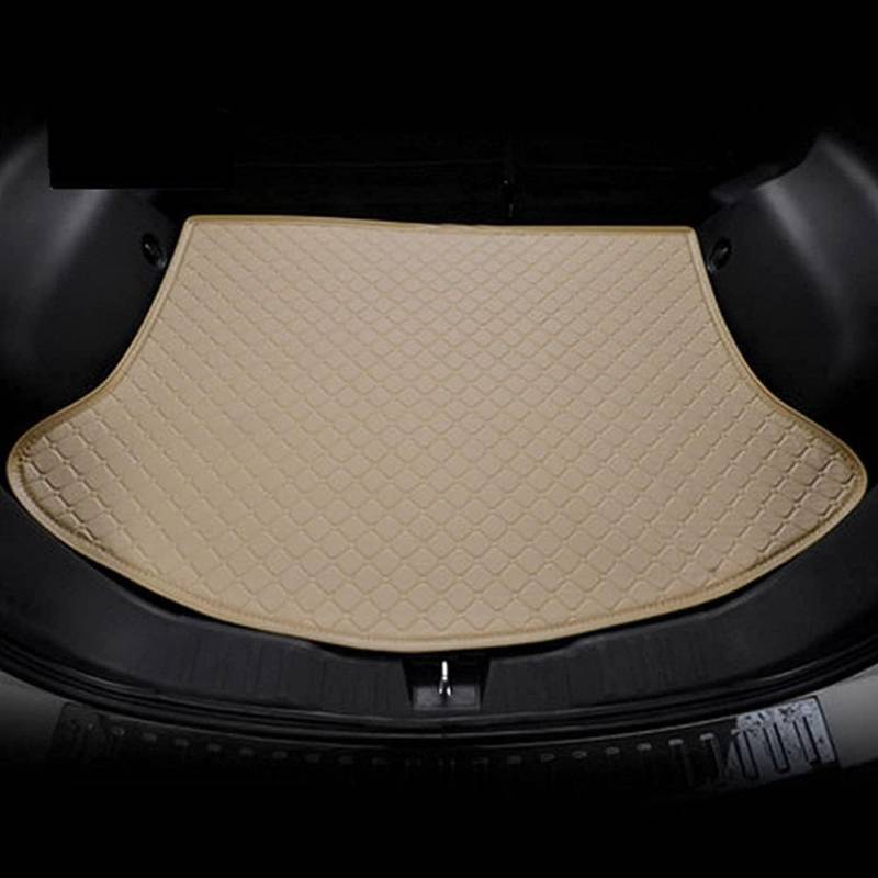 Auto Kofferraum Schutzmatte für VW Golf VI Cabriolet (5K) 2011 2012 2013 2014 2015, Leder Kofferraummatten Langlebiges Kratzfest Kofferraum Schutzmatte Interieur Zubehör,Beige von xytdatc